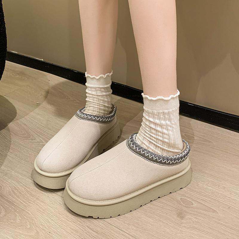 Processing custom winter cotton shoes without bag heel non-slip thick sole heightening explosive product piled thickened cotton boots women