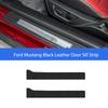 Leather Carbon Fibre Car Door Anti Kick Mats Threshold Strip Protector Trims Stickers For Ford Mustang 2015-2024 Accessories