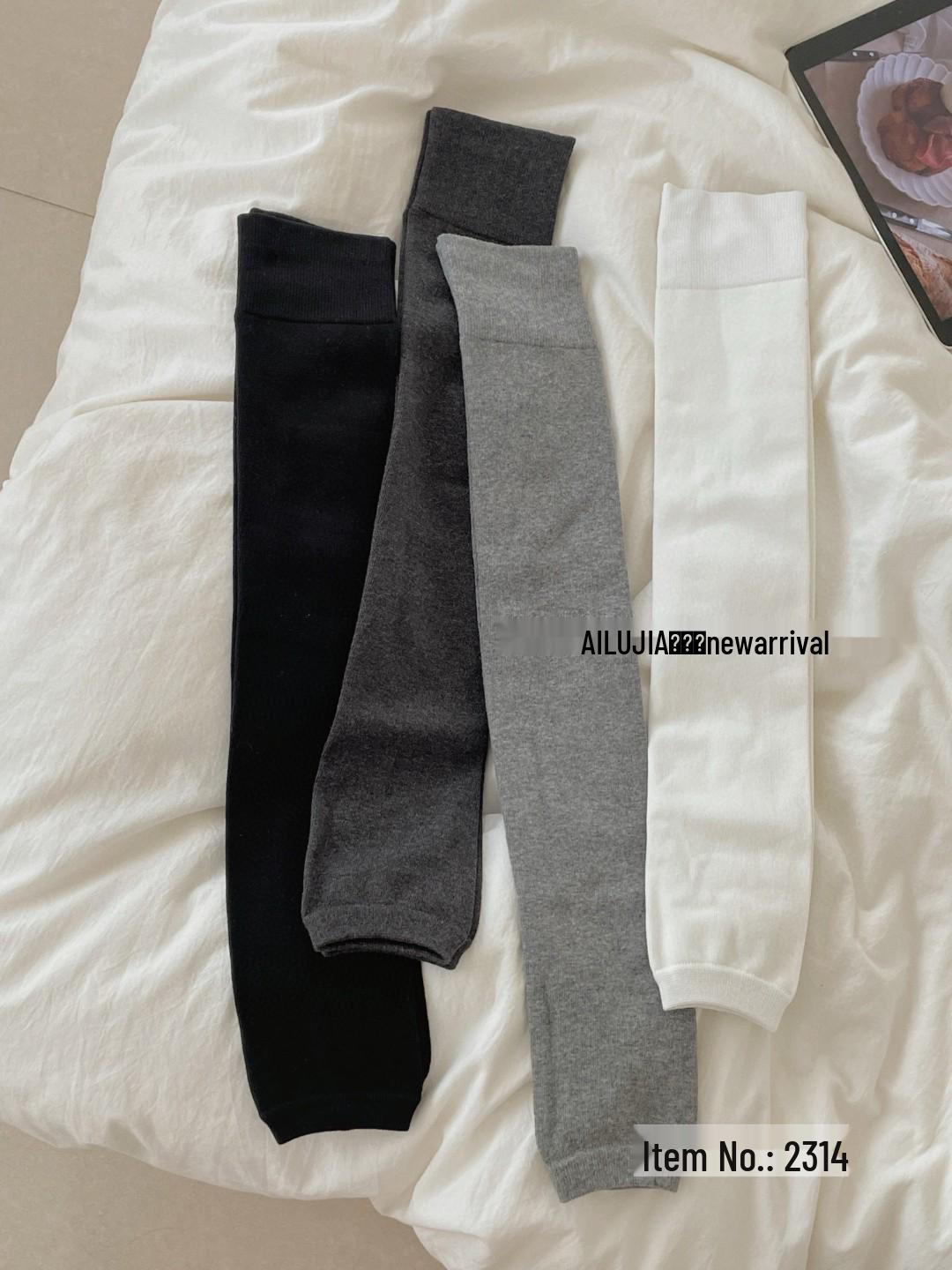 

Ailu Jia Women s Plush Cotton Over-the-Knee Leg Warmers - Micro-Compression and Heel-less Design for Autumn and Winter One Size чёрный