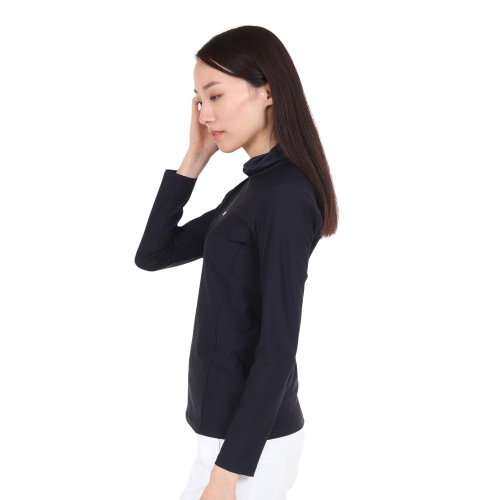 TaylorMade Club TM High Neck Long Sleeve Mock Shirt, Navy, Size S, Women's, 2023FW, TL147