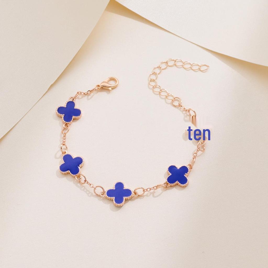 Barevný luxusní ručně vyráběný náramek s pěti okvětními lístky jetele