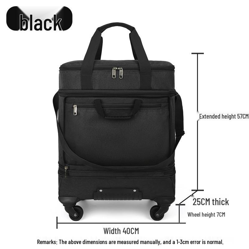 Men's Portable Foldable Travel Luggage with Wheels - Ideal for One-Day Trips