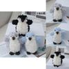 Cute Penguin Keychain Plush Toy Cartoon Style 13cm Grey Bead Chain For Decoration