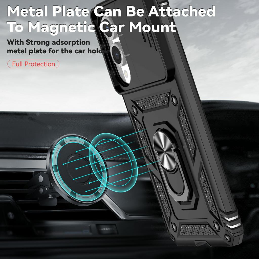 For Samsung Galaxy S25 Edge Case PC+TPU Phone Cover with Lens Protection Kickstand