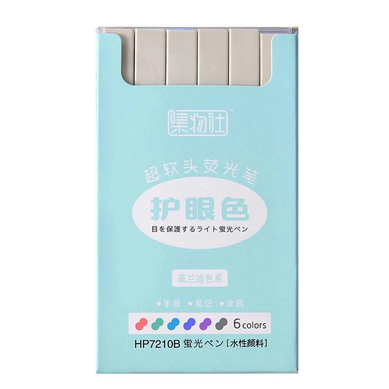 Xiaomi 6-12 Colors Highlighters Cute Pastel Pens Bible Pens Soft Tip Aesthetics Markers Kawaii Stationary for Students School Supplies