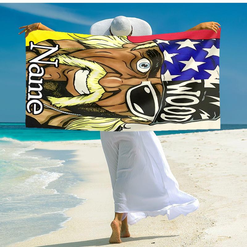 Personalized Customized Proof Beach Towel with Hulk Hogan Pattern - Soft, Absorbent,quick-drying,perfect Swimming,camping&bathing