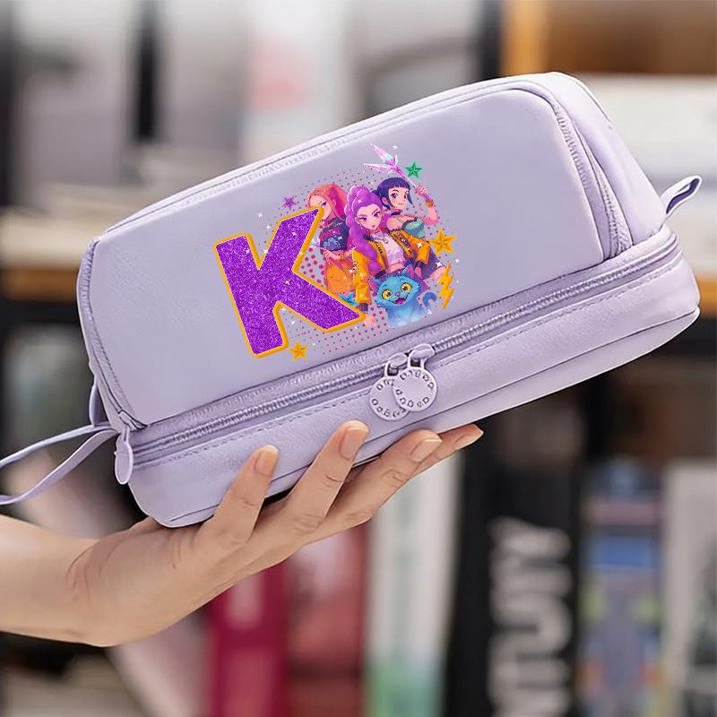 Kpop Dämonenjäger Buchstabe A-Z Federmäppchen Rumi Mira Zoey Mädchen Schüler Federmäppchen Große Kapazität Schreibwarenbeutel Schulbedarf