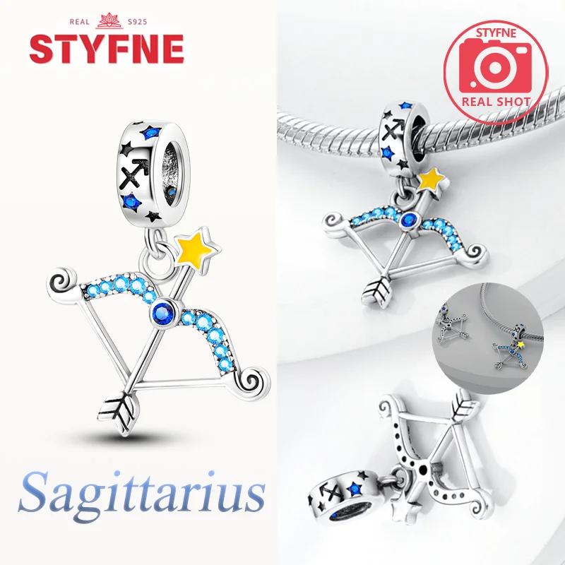 Copper Luminous Constellations Scorpio Aries Cancer Pendant Charms Bead Fit Original Bracelet Diy Jewelry For Women Gifts