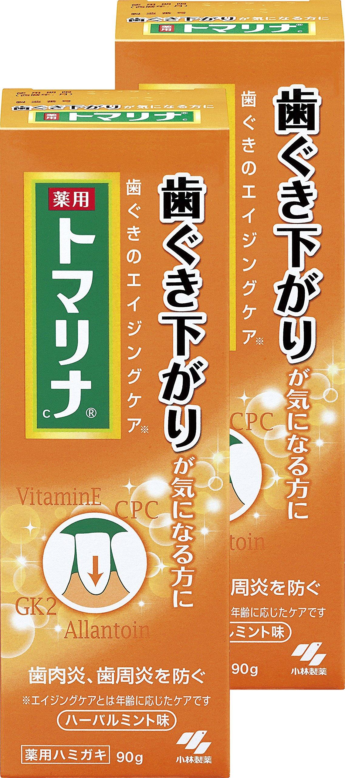 

Tomarina Medicinal Toothpaste for those concerned about receding gums, Herbal Mint Scent, 90g x 2 [Quasi-drug]