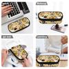 Pen Case Printed 300D Polyester Spacious Storage Smooth Zipper with Mesh Pocket Removable Divider and Pen Slots for Students