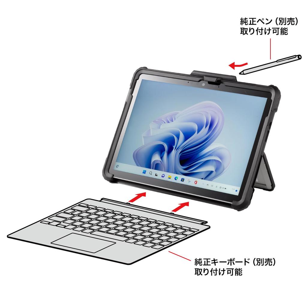 SANWA SUPPLY Capa à prova de choque para Surface Go 1-4 (PDA-SF11BK)