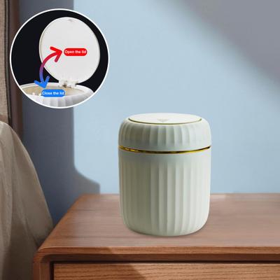 Lixeira de Mesa com Tampa Tipo Pressão Grande Capacidade Fácil de Limpar Design Antiderrapante Tamanho Compacto Lixeira