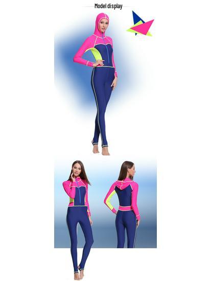 Damen Schnelltrocknender Langarm-Einteiler-Neoprenanzug für Sonnenschutz, Surfen, Tauchen, Schnorcheln und Quallenschutz.