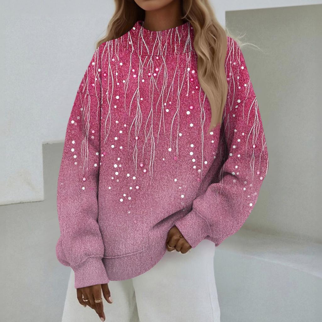 Mock Neck Sweatshirt Women Fall Comfort Oversized Sweatshirt Dressy Pullover Sweatshirts No Hood Cozy Turtleneck Tops