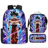 Dragon Ball Backpack Cross-border Trend Backpack Retro School Bag Dragon Ball Cartoon Three-piece Set