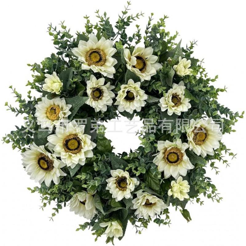 Artificial Flower Wreath Easter Valentines Day Decor Hotel Restaurant Door Hanging Decoration