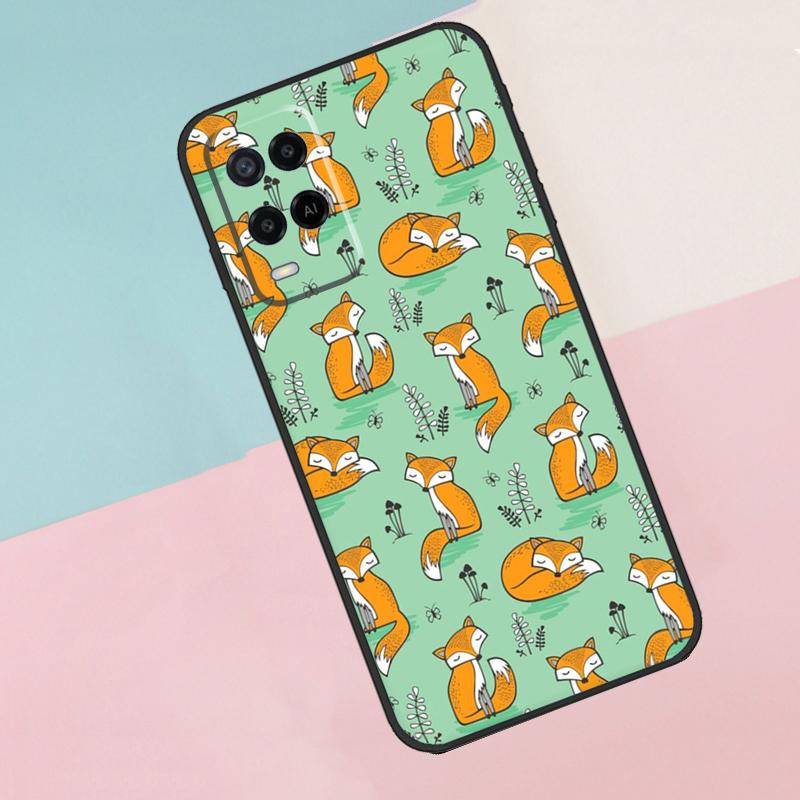 Fox Animal Pattern For Oppo A17 A77 A60 A74 A94 A54 A18 A38 A58 A78 A98 A40 A80 A16 A76 A96 A15 A57S Phone Case