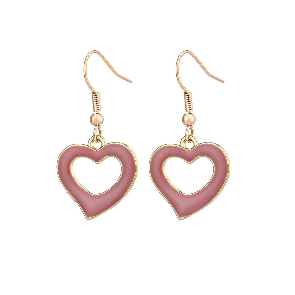Fashionable Simple Heart Drip Oil Earrings Chic Casual Street Style Sale Hot