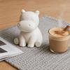 Compact Hippo Sculpture 3D Printed Hippopotamus Statue, Mini Size Desktop Decoration, Solid White Accessory Matte Finish Figurine for Home Office