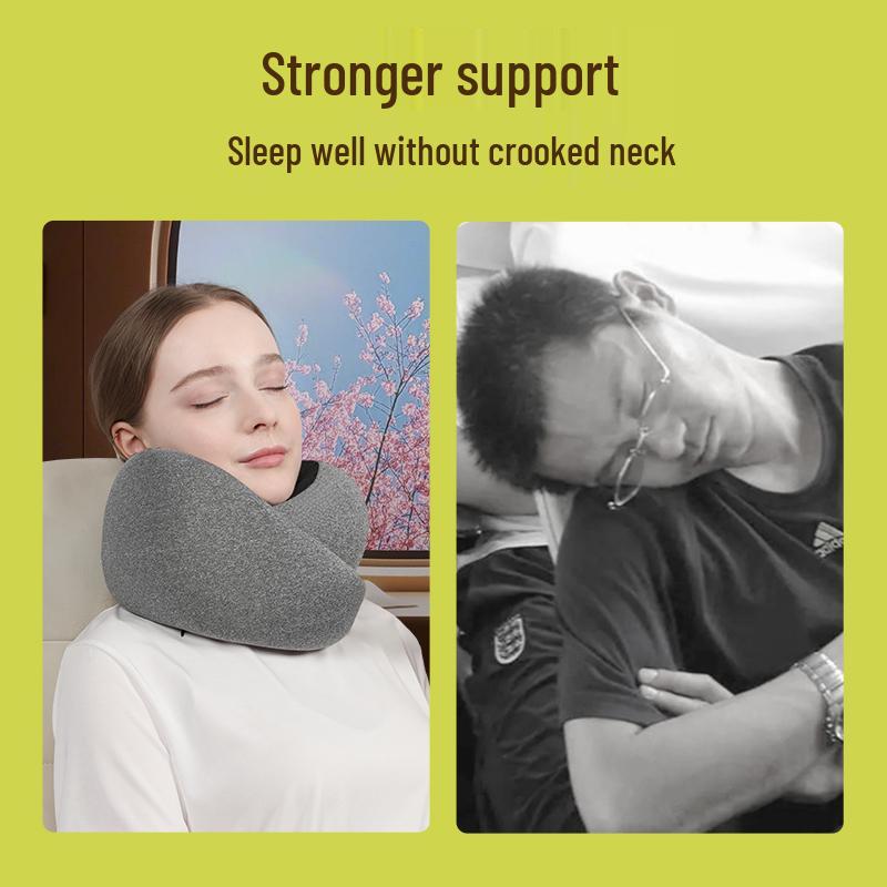 Custom Logo Memory Foam Travel Neck Pillow: U-Shaped Support for Airplane Journeys