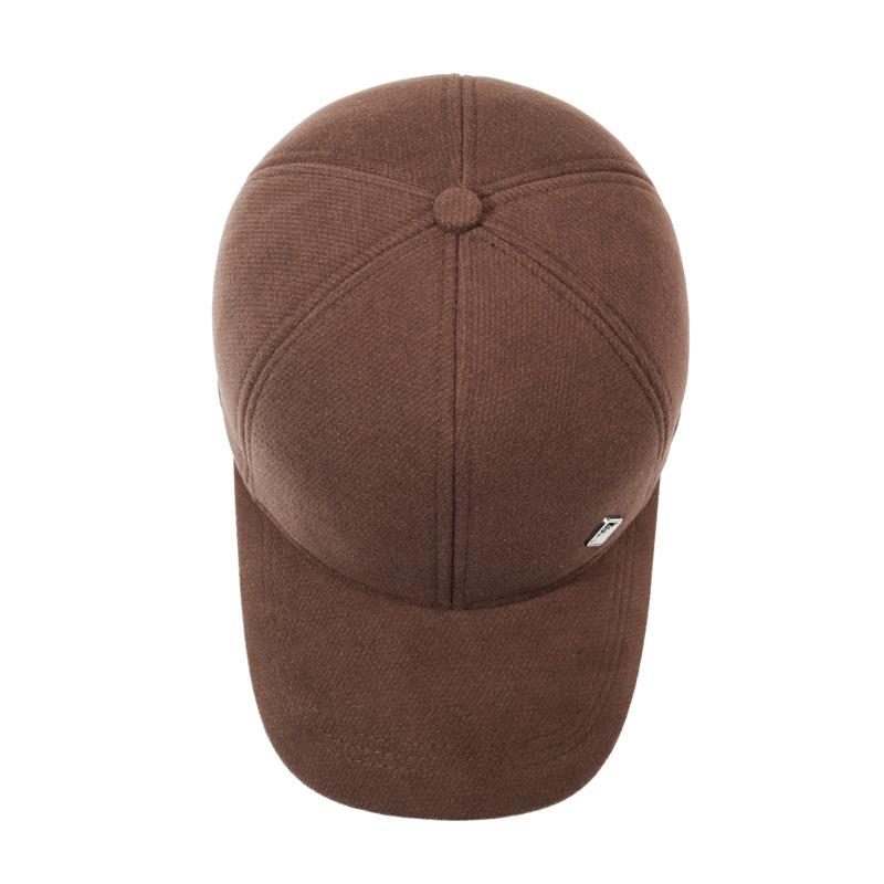 Men's Cap Autumn Winter Middle-Aged Thick Woolen Baseball Cap Windproof Ear Protection for The Elderly