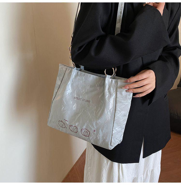 

2025 Women s Large Capacity Crossbody Tote Bag with Cute Fashion Print One Size сірий колір