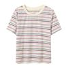 Sancai Women's 2026 Summer Striped Round Neck T-shirt