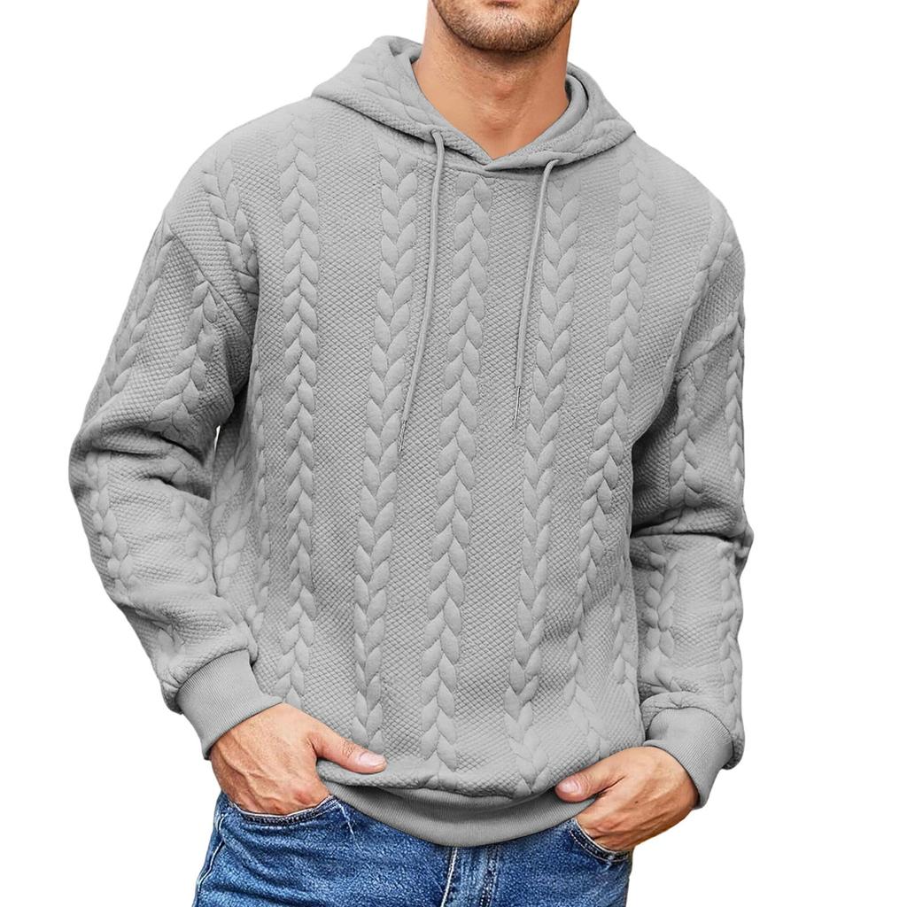 Men's Casual Color Hoodie Long Sleeve Pullover Sweatshirt