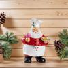 Chef Santa Sculpture Multi-Purpose Santa Claus Desktop Decorations Wear Resist Creative Santa Ornament for Bedroom Living Room