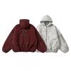 High Street Streetwear Cotton Puffer Jacket Loose Fit Winter Warmth Distressed Frayed Details Mens Casual Coat