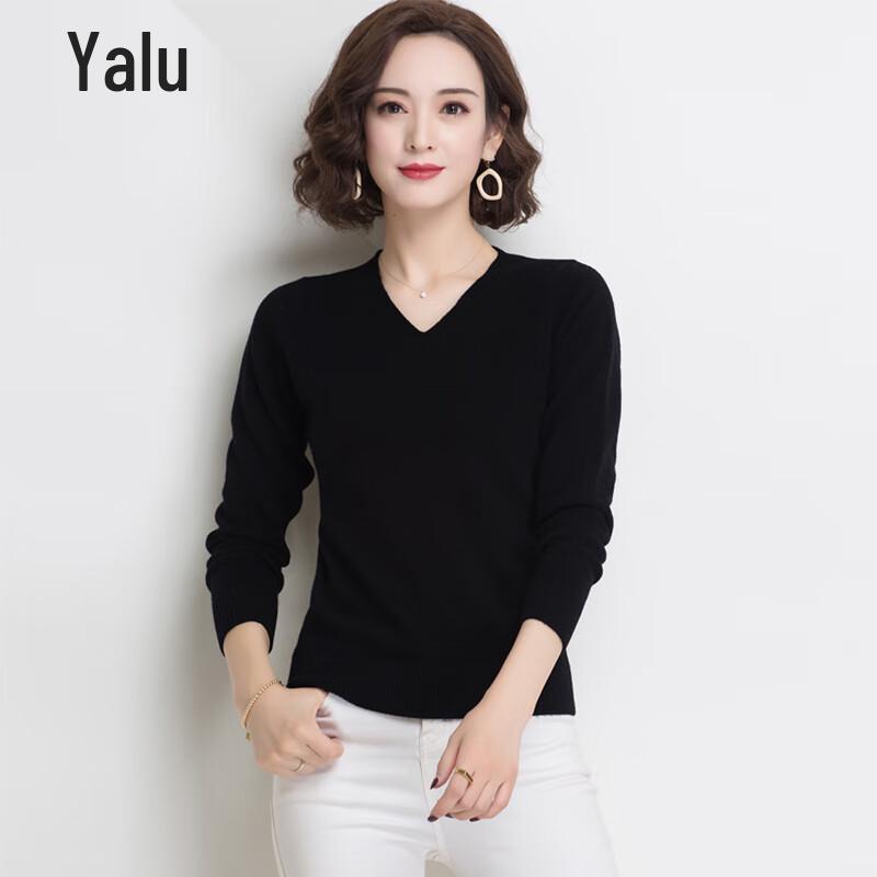 Yalu Women's 100% Sheep Wool V-neck Sweater