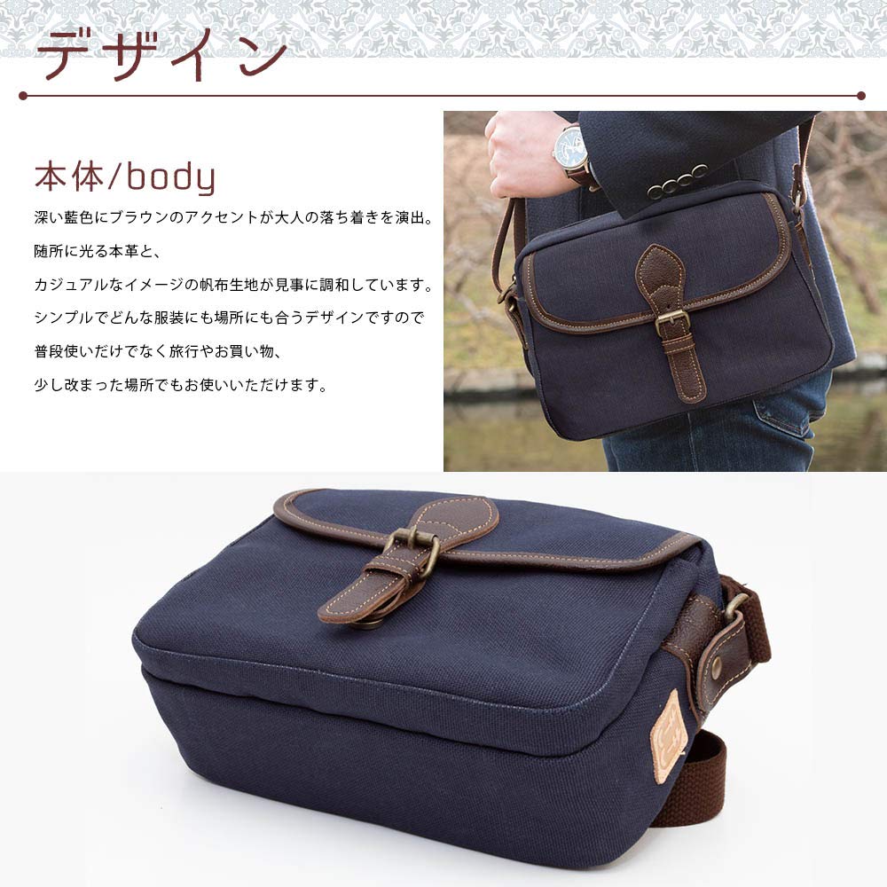 Shoulder Crossbody Made in Japanese Persimmon Shibu Canvas Walking Toyooka Birthday [creareki] Men's Bag, Bag, Lightweight, Japan, Style, Indigo,