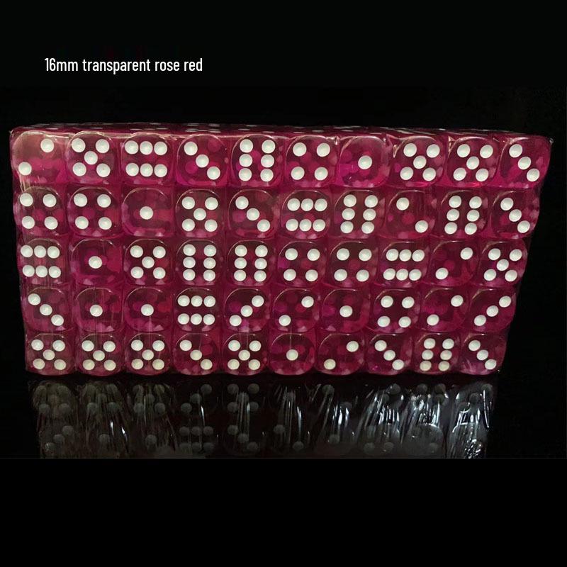 

16mm Crystal Dice: Rounded/Straight/Square Corner Pips, Hot-Selling Transparent Dice