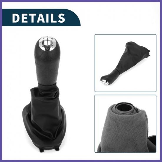 5 Speed Gear Shifter Knob with Cover for Renault Clio II 2001-2005 Plastic New