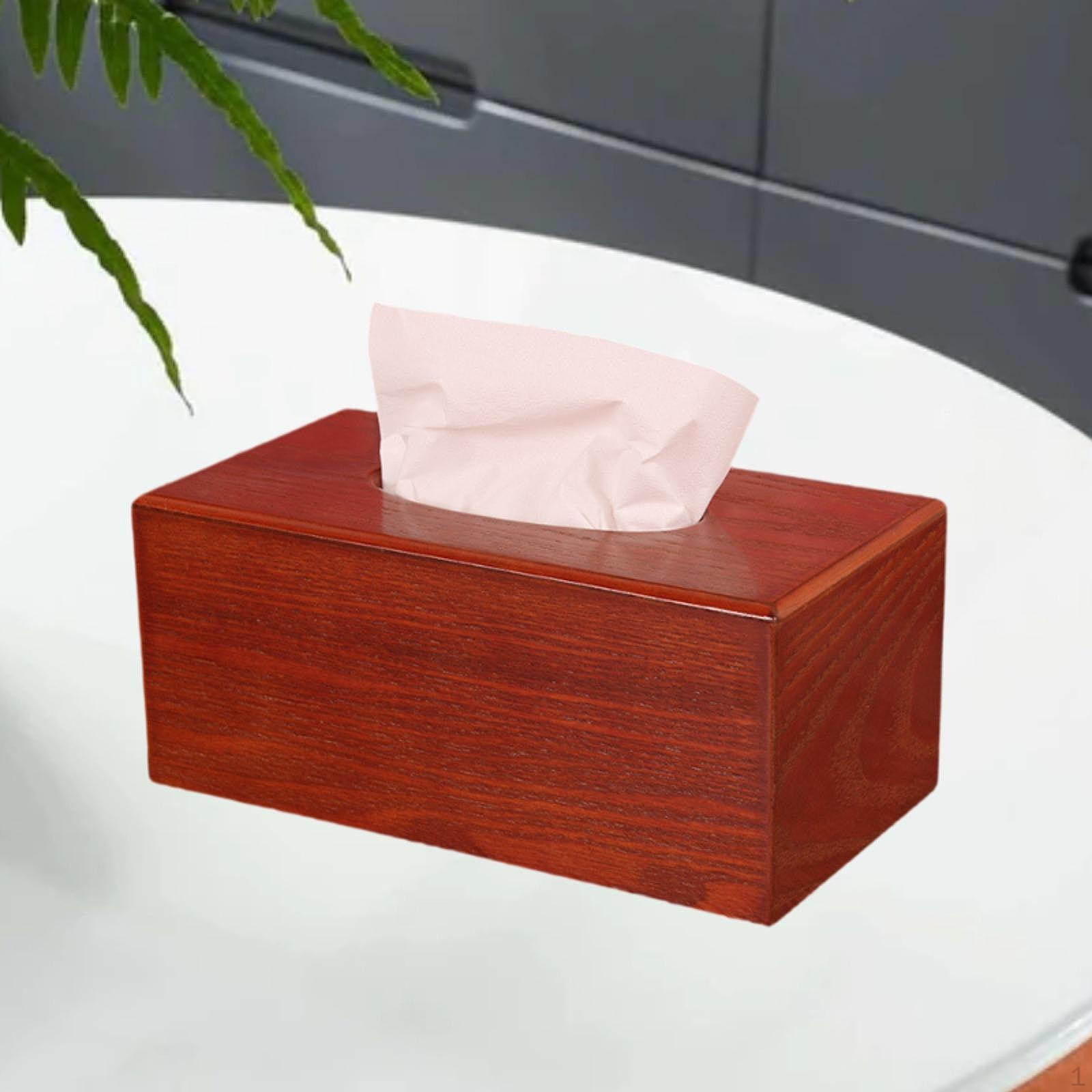 

Крышка для коробки салфеток для лица из дерева, легкий доступ, широкое отверстие, держатель для салфеток для хранения бумаги красный