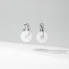 YF7031 Trendy Non Tarnish Hypoallergenic Jewelry 18K PVD Gold Plated Stainless Steel Natural Stone Agate Gemstone Hoop Earring