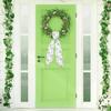 Whaline 2Pcs Green Flower Wreath Sash for Front Door Chinoiserie Floral Garland Ribbon for Holiday Party Home Decor Indoor Outdoor