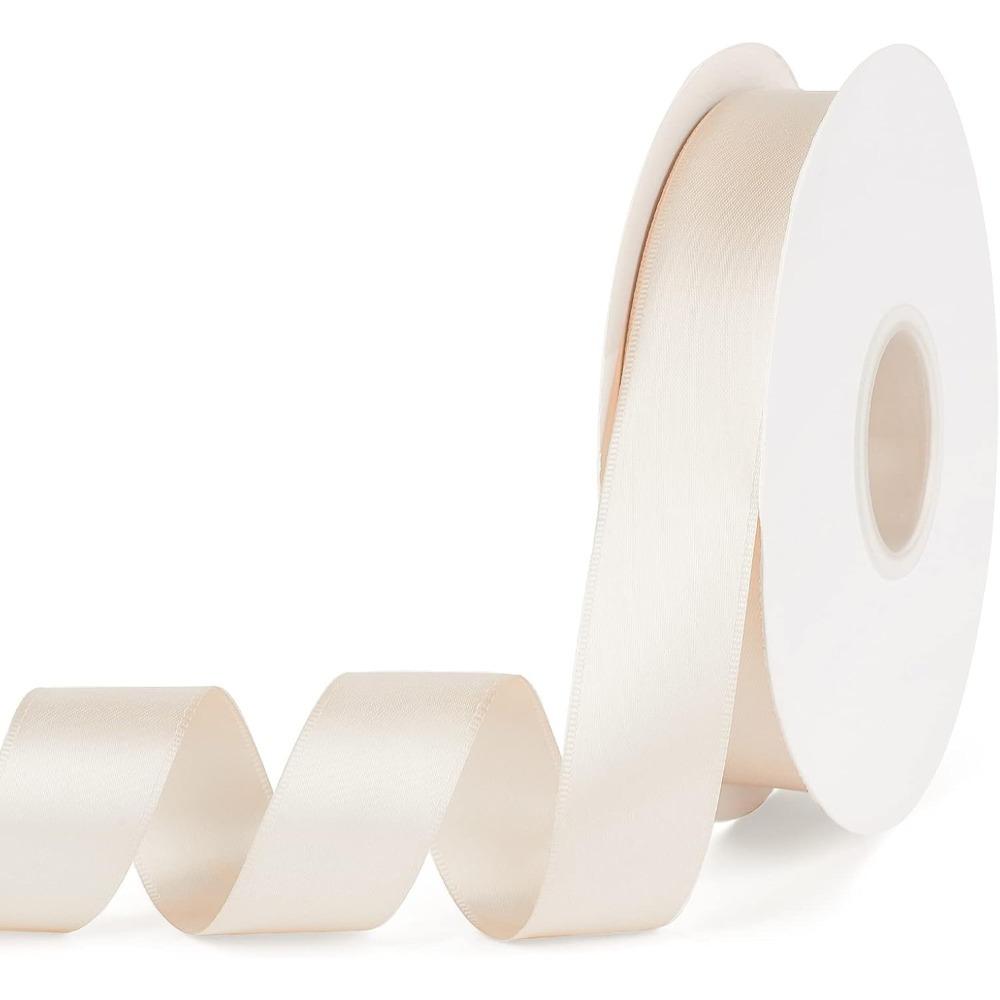 

1pc Satin Ribbon Premium Solid Color Satin Ribbon for DIY Crafts Gift Wrapping Hair Accessories Wedding Decoration Party Decoration Sewing Valentine s 1pc beige