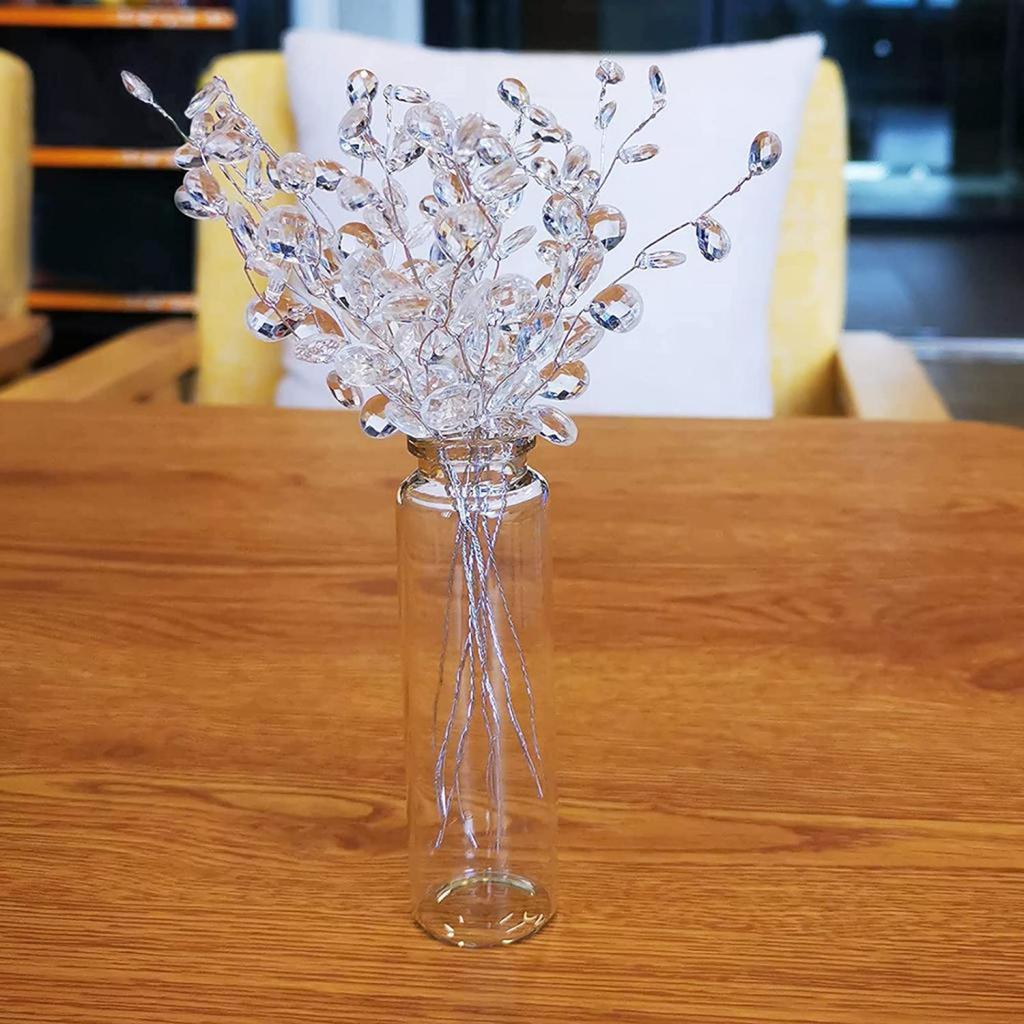 Decorative Acrylic Bead Artificial Flower Twigs Iron Wire Craft Branches for Home and Event Floral Arrangements