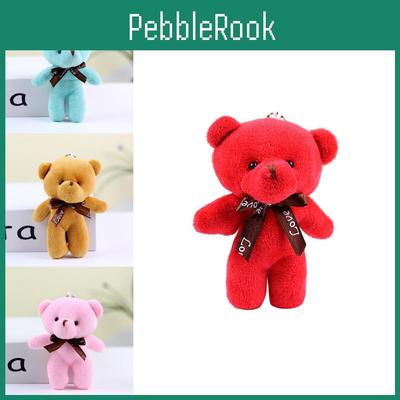 Mini Teddy Bear Plush Toy Keychain Soft Short-pile Stuffed Animal Adorable Gift