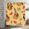 Brightly Colored Orange Floral Shower Curtain For Bathroom Decor Modern Pattern With Red Accents In Yellow Background (Sizew72 X