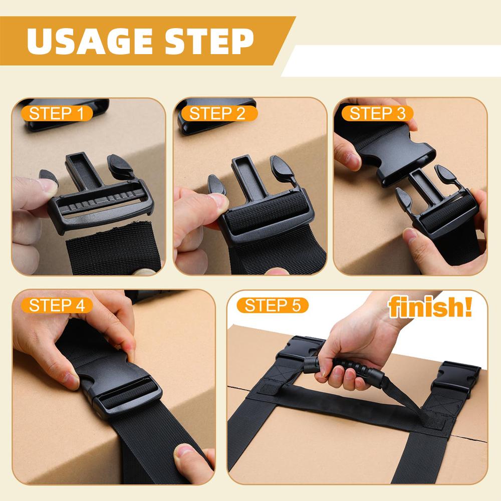 Heavy Object Lifting Belt Carry Rope Furniture Moving Belt Luggage Packing Straps Moving Straps Easier Conveying Boxes Luggage
