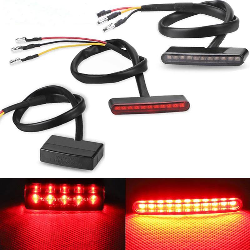 Mini 11 LED Motorcycle Tail Light Red Rear Brake Light Stop Warning Light 12V For Yamaha Kawasaki Scooter ATV Cafe Racer Bobber
