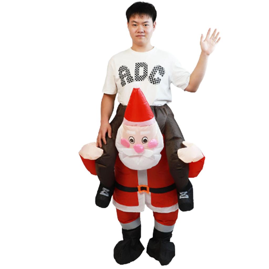 Santa Costume Funny Father Christmas Riding Inflatable Show Party Cosplay Role Playing Props Adult(150 190cm)