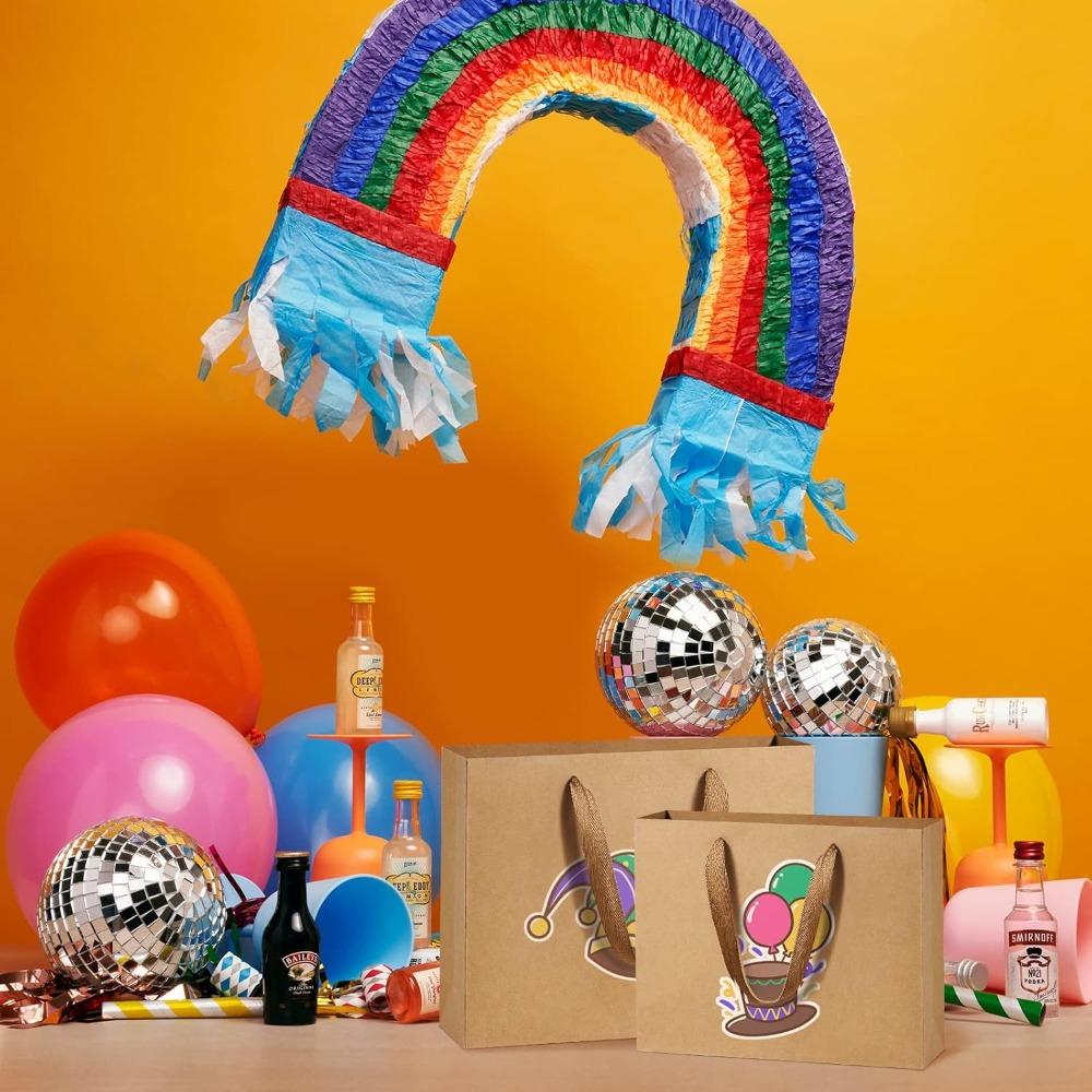 10pcs Kraft Paper Gift Bags Shopping Bags with Handles Gift Wrap Bags Paper Gift Sacks Party Favor Handbag Gift Packaging Bag Shopping Paper Bag