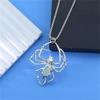 3D Uv Glow In The Dark Spider Necklace, Gothic Hip Hop Alloy Insect Halloween Goth Accessory