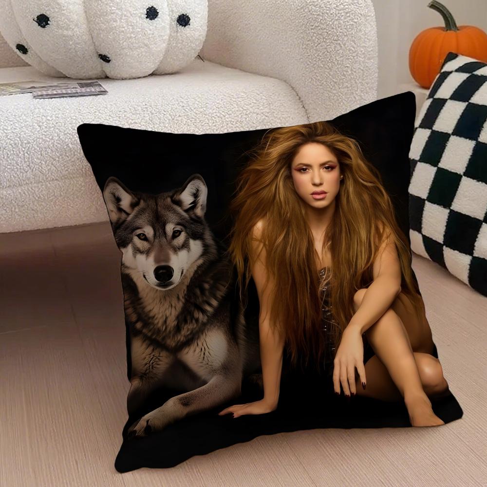 Popsinger SShakiras Cushion Cover Throw Pillow Cover Hidden Button Durable Polyester Chair Cushion