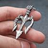 Collier Pendentif Trident de Poséidon en Acier Inoxydable Vintage pour Hommes Mode Colliers Trident Grec Amulette Bijoux Cadeau