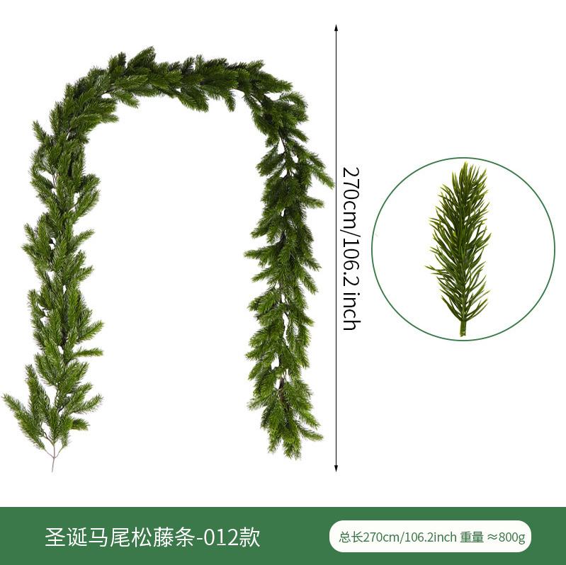 Artificial Pine Needle Dogtail Vine Wall Hanging Christmas Home Decor Fake Green Plants For Indoor Outdoor Mall Decoration