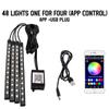 Neon 36 48 72 LED Car Interior Ambient Foot Light with USB Wireless Remote Music APP Control Auto RGB Atmosphere Decorative Lamp